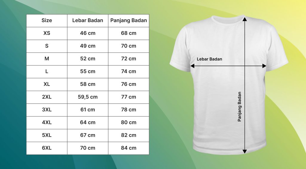 ukuran t shirt